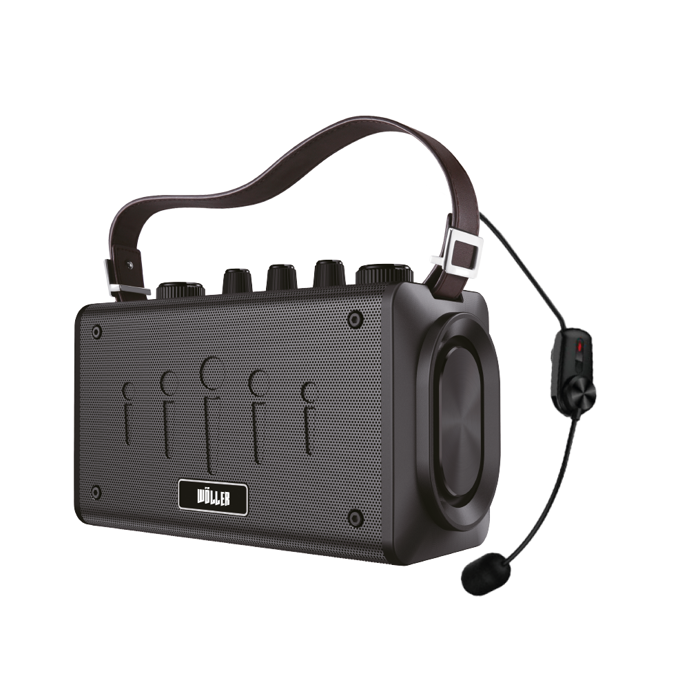 WÖLLER 100W Bluetooth ve USB Girişli Tek Headset Mikorfonlu Şarjlı Portatif Amfi W-600 H