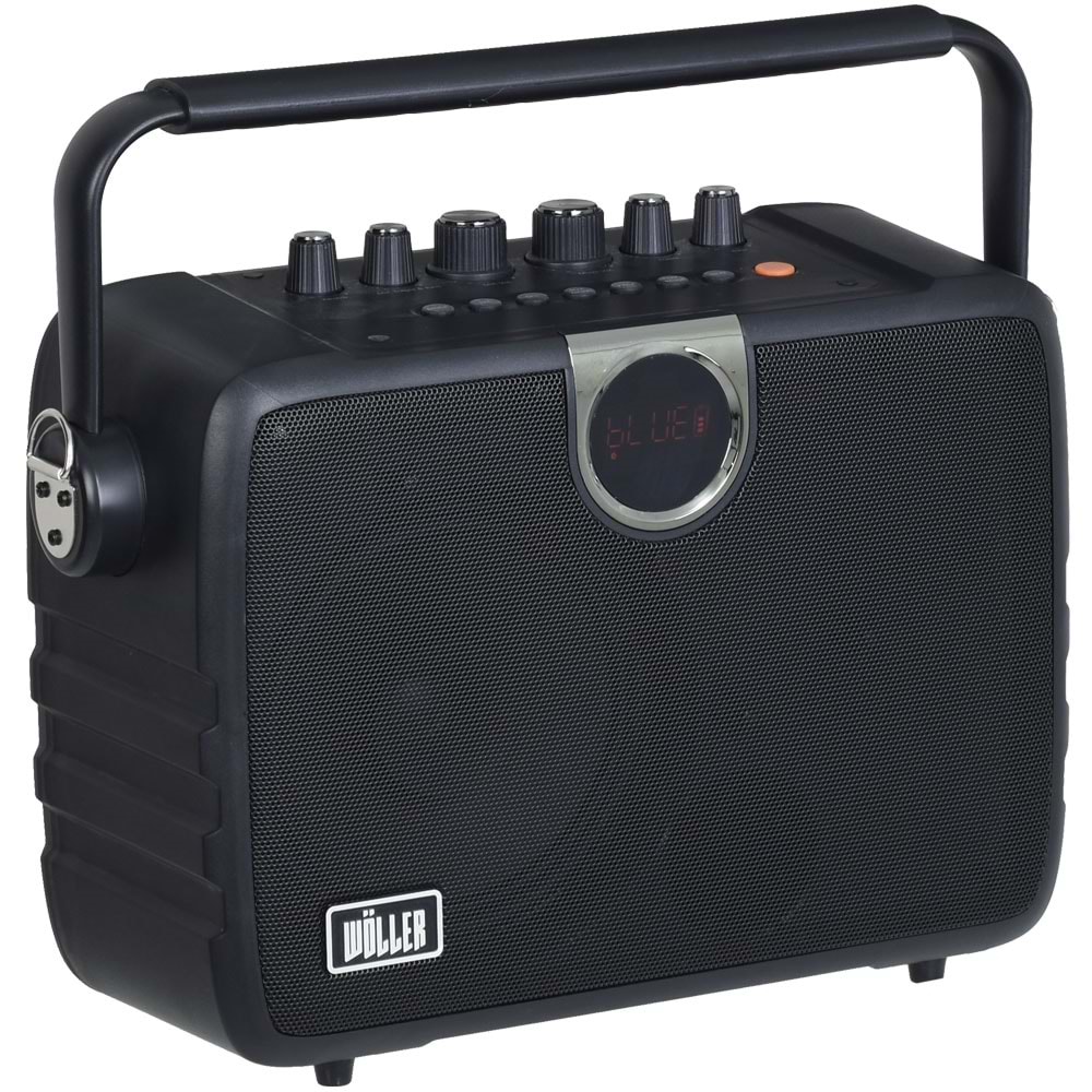 WÖLLER 100W Bluetooth ve USB Girişli Tek El Kayıtlı Şarjlı Portatif Amfi W-610 E