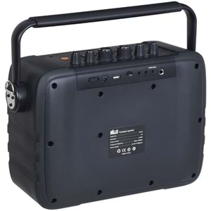 WÖLLER 100W Bluetooth ve USB Girişli Tek El Kayıtlı Şarjlı Portatif Amfi W-610 E