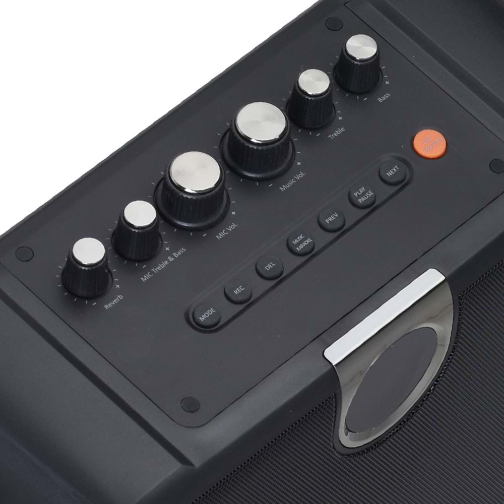 WÖLLER 100W Bluetooth ve USB Girişli Tek El Kayıtlı Şarjlı Portatif Amfi W-610 E