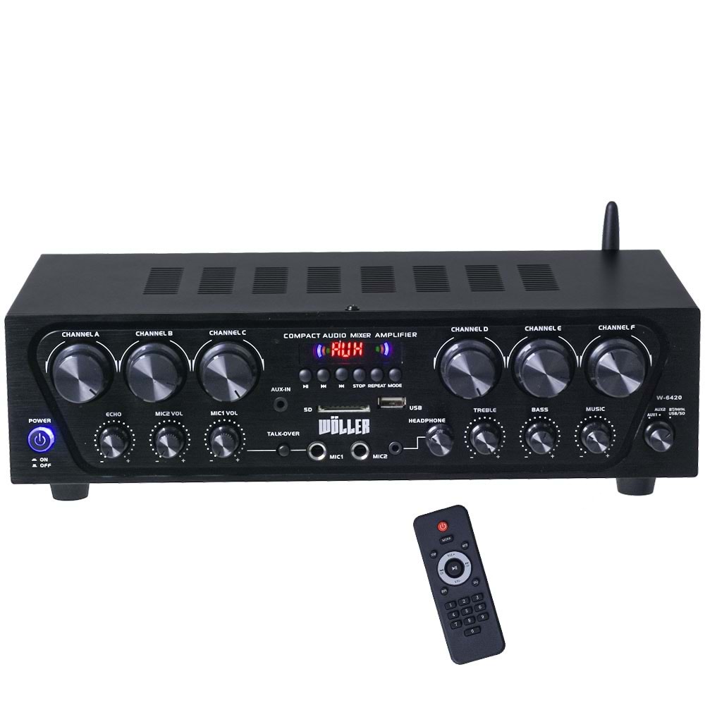 WÖLLER 6 Kanal 600W Mikser Amplifikatör W-6420