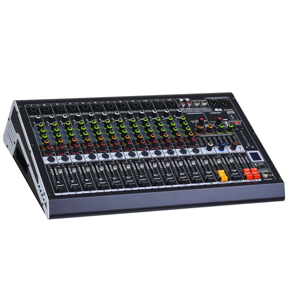 WÖLLER 12 Kanal 2X500W Usb-Bt 16 Dsp Power Mixer W12-R1000