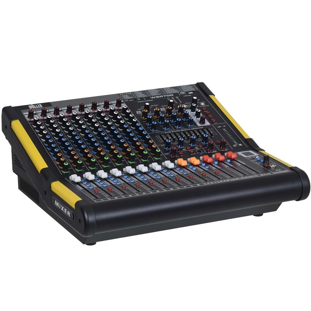 WÖLLER 8 Kanal 2X350W Usb-Bt Power Mixer W8-R700 FX