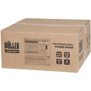 WÖLLER 8 Kanal 2X350W Usb-Bt Power Mixer W8-R700 FX
