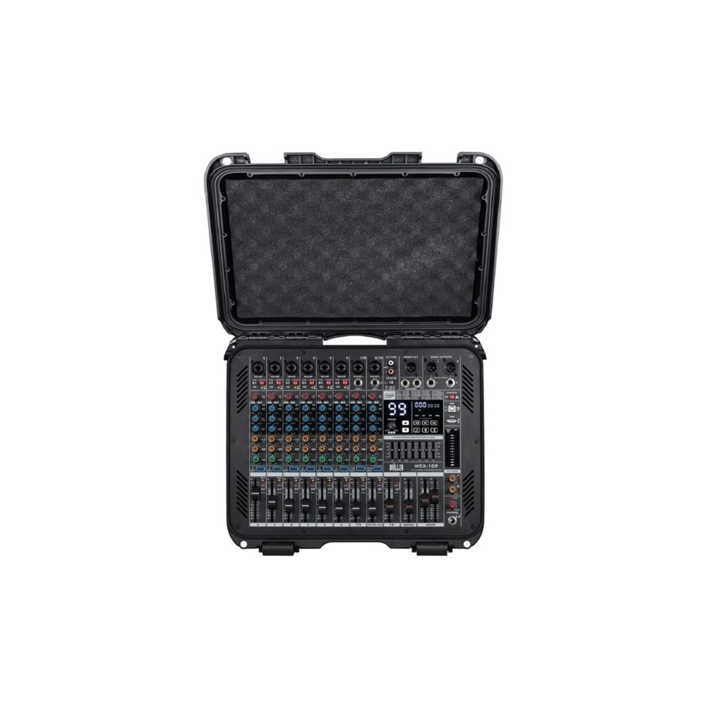 WÖLLER 2X750 W 10 Kanal Usb+Bt Case li Power Mixer Amfi WCX-10 P