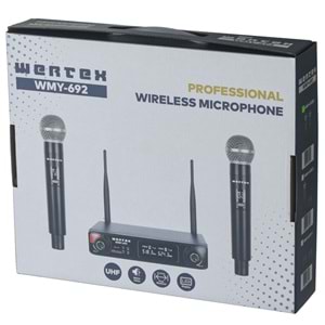 WERTEX Uhf 2 El Kablosuz Mikrofon WMY-692 EE