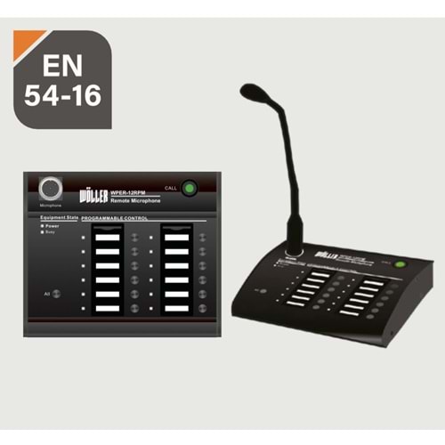 WÖLLER EN54 12 Bölgeli Mikrofon WPER-12 RPM
