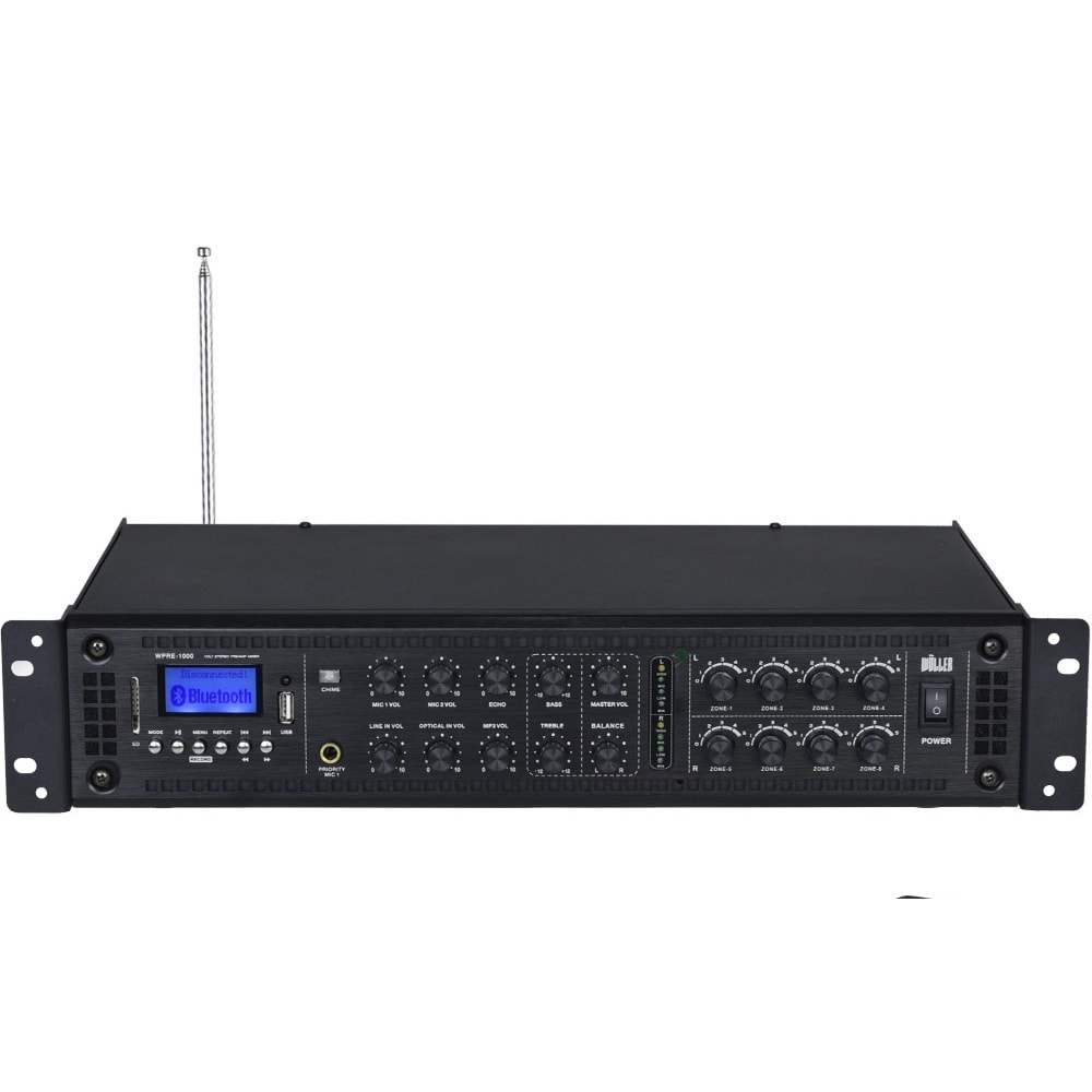 WÖLLER 8 Bölge 2X500W Usb-Bt Power Amfi WPRE-1000