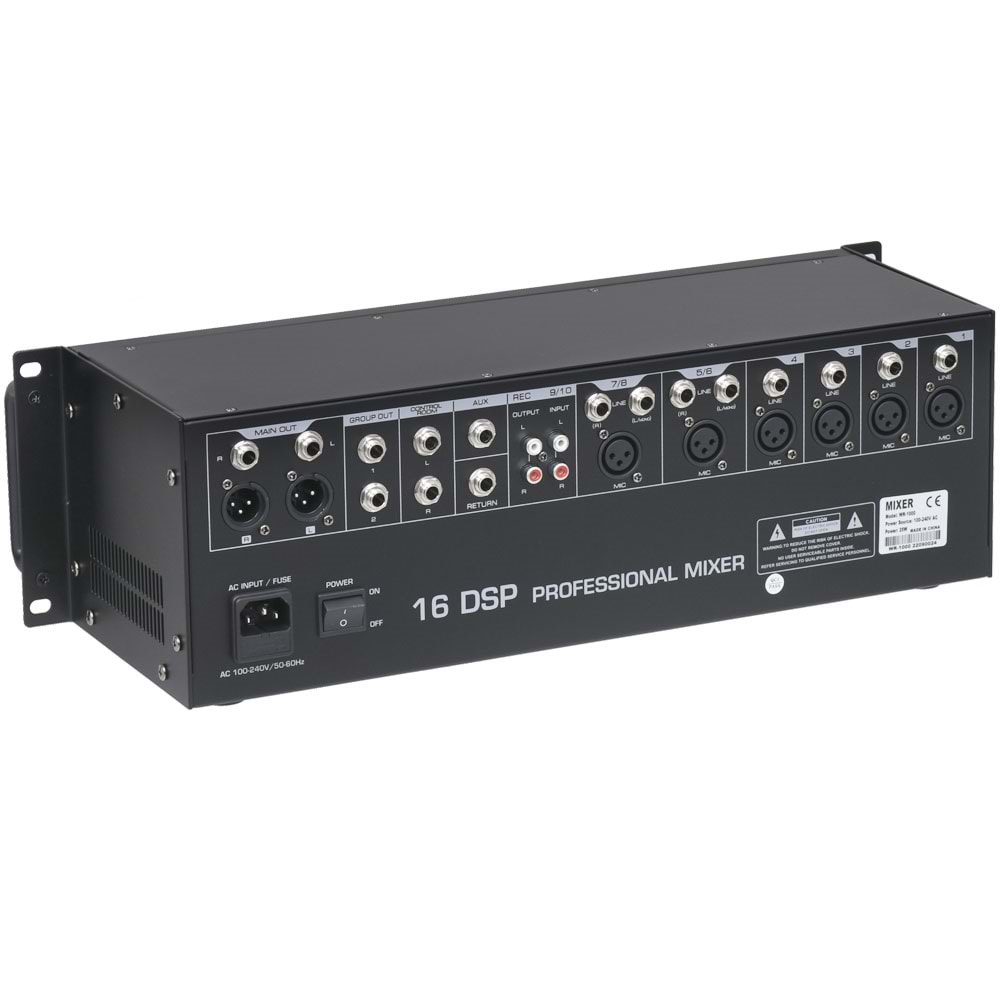 WÖLLER 8 Mono 1 Stereo Giriş 10 Kanal Rack Tipi Deck Mixer WR-1000