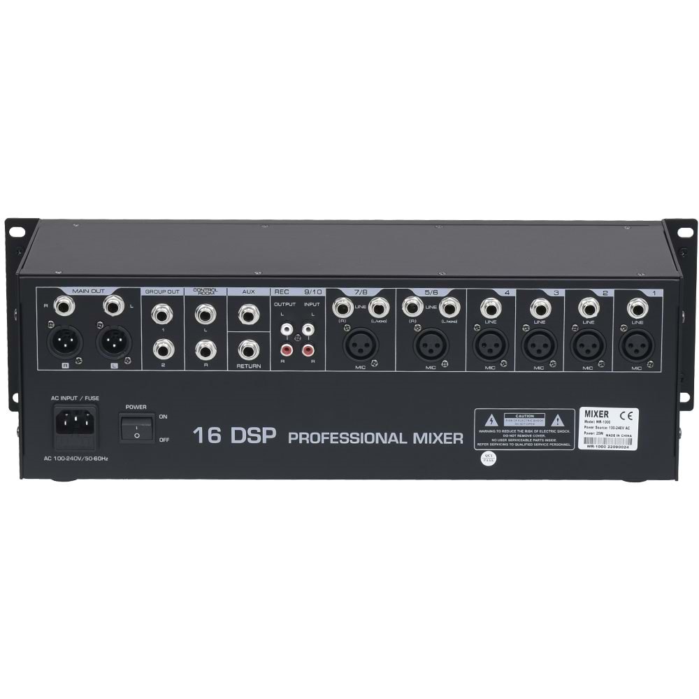 WÖLLER 8 Mono 1 Stereo Giriş 10 Kanal Rack Tipi Deck Mixer WR-1000