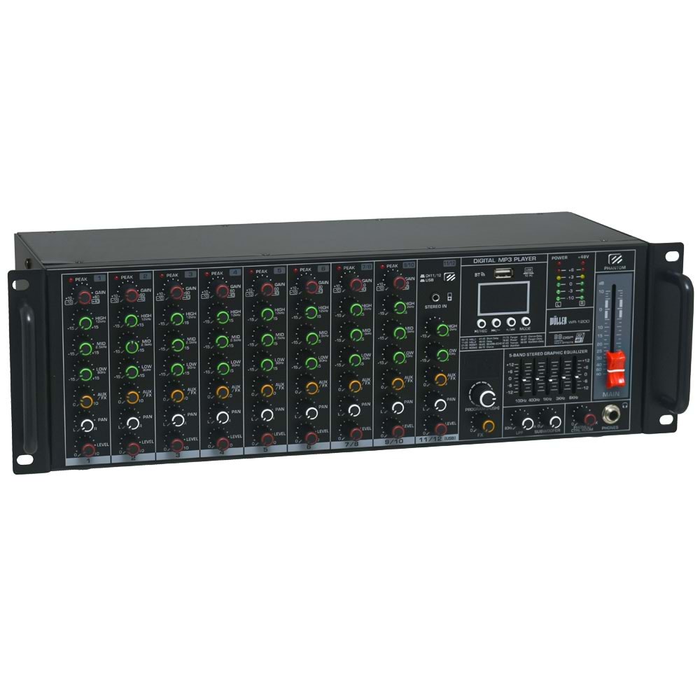 WÖLLER 12 Kanal 10 Mono 1 Streo Girş Deck Mikser WR-1200