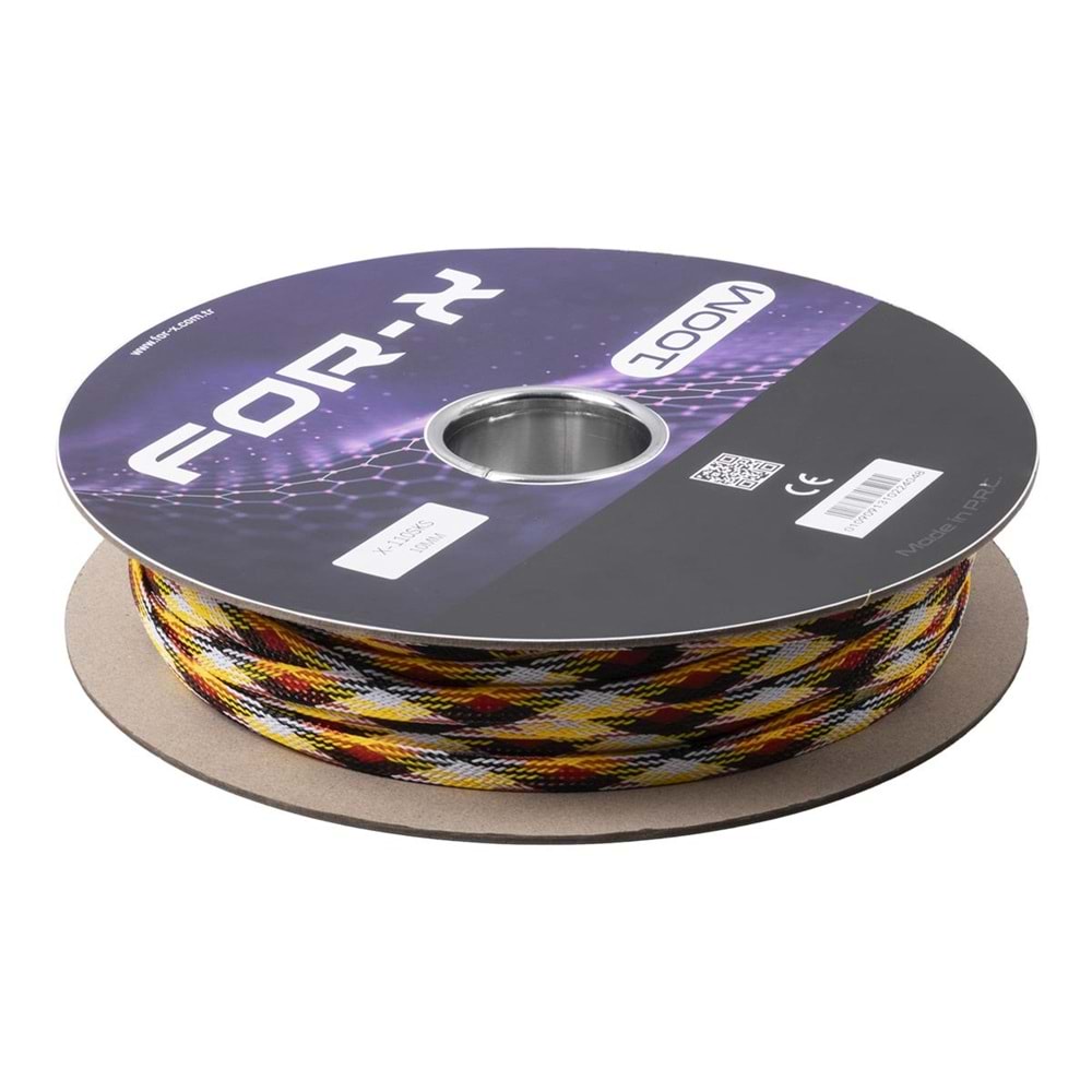 FOR-X 10 Mm 100 Mt lik Sarı-Kırmızı-Siyah Kablo Çorabı X-110 SKS