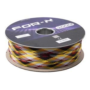 FOR-X 20 Mm 100 Mt lik Sarı-Kırmızı-Siyah Kablo Çorabı X-120 SKS