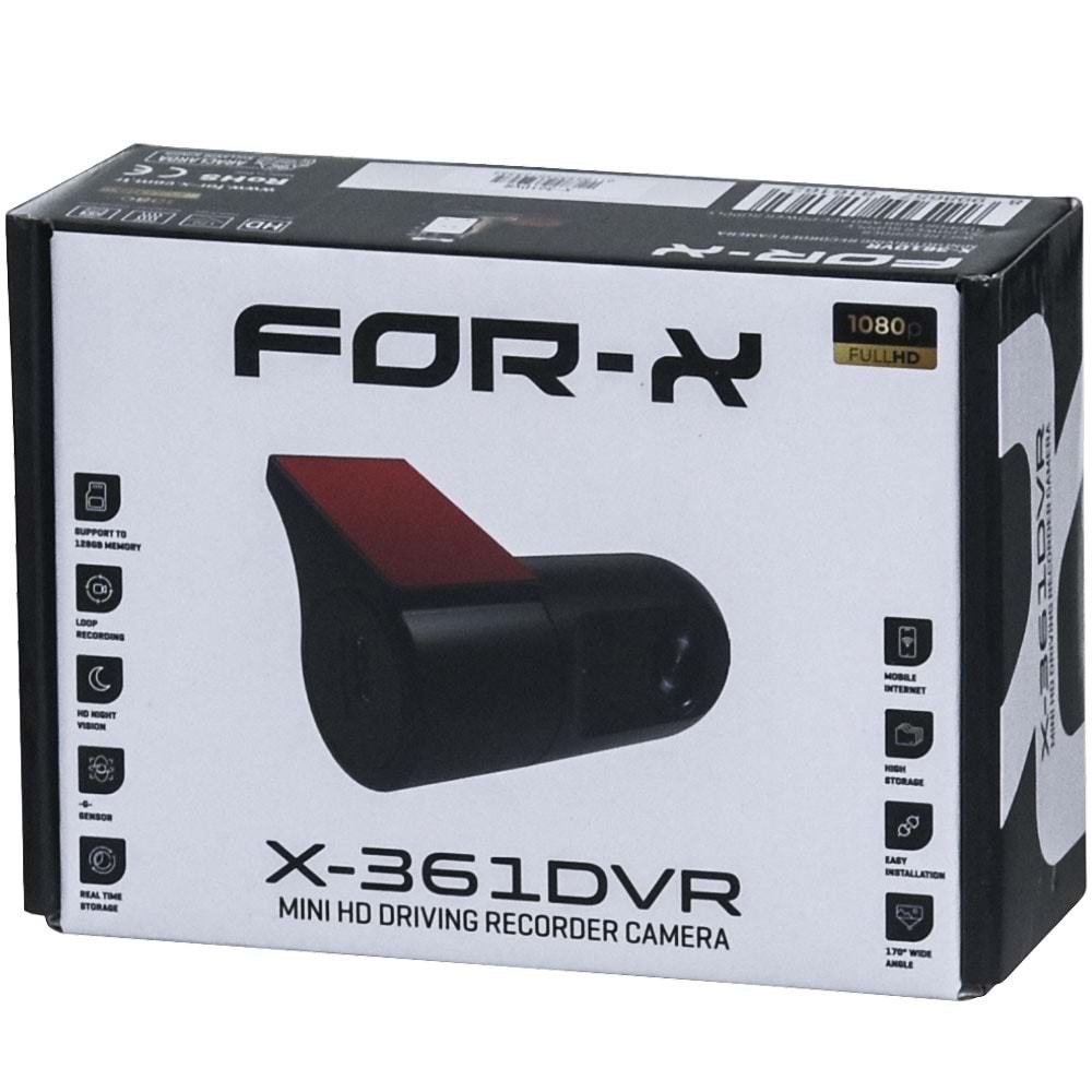 FOR-X 1080 Full HD Kayıtlı Araç Kamerası X-361DVR