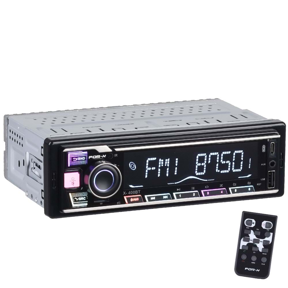 FOR-X Bluetooth ve USB ve Type C Girişli Radyo Oto Teyp X-400 BT