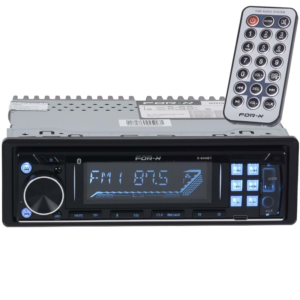 FOR-X Bluetooth ve USB ve Type C Girişli Radyo Oto Teyp X-604 BT