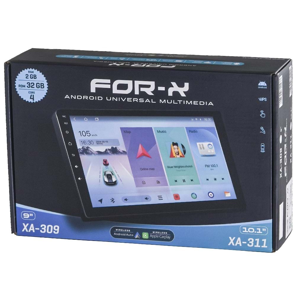 FOR-X 10,1 inc IPS Full Touch Android 13 2 Gb Ram 32 Gb Hafıza Ekran XA-311
