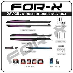 FOR-X Volkswagen Passat B8 2017-2024 Ambient Carbon Desing RGB Led XAV-16 CARBON