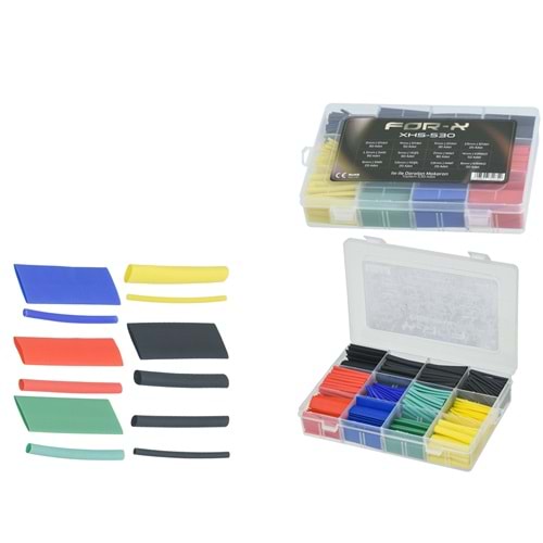 FOR-X 530 Adet Çeşitli Ölçülerde Isı İle Daralan Makaron XHS-530