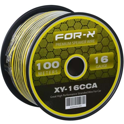 FOR-X 16 Ga 2X1,5 Hoparlör Kablosu 100-Mt Lik Top XY-16 CCA