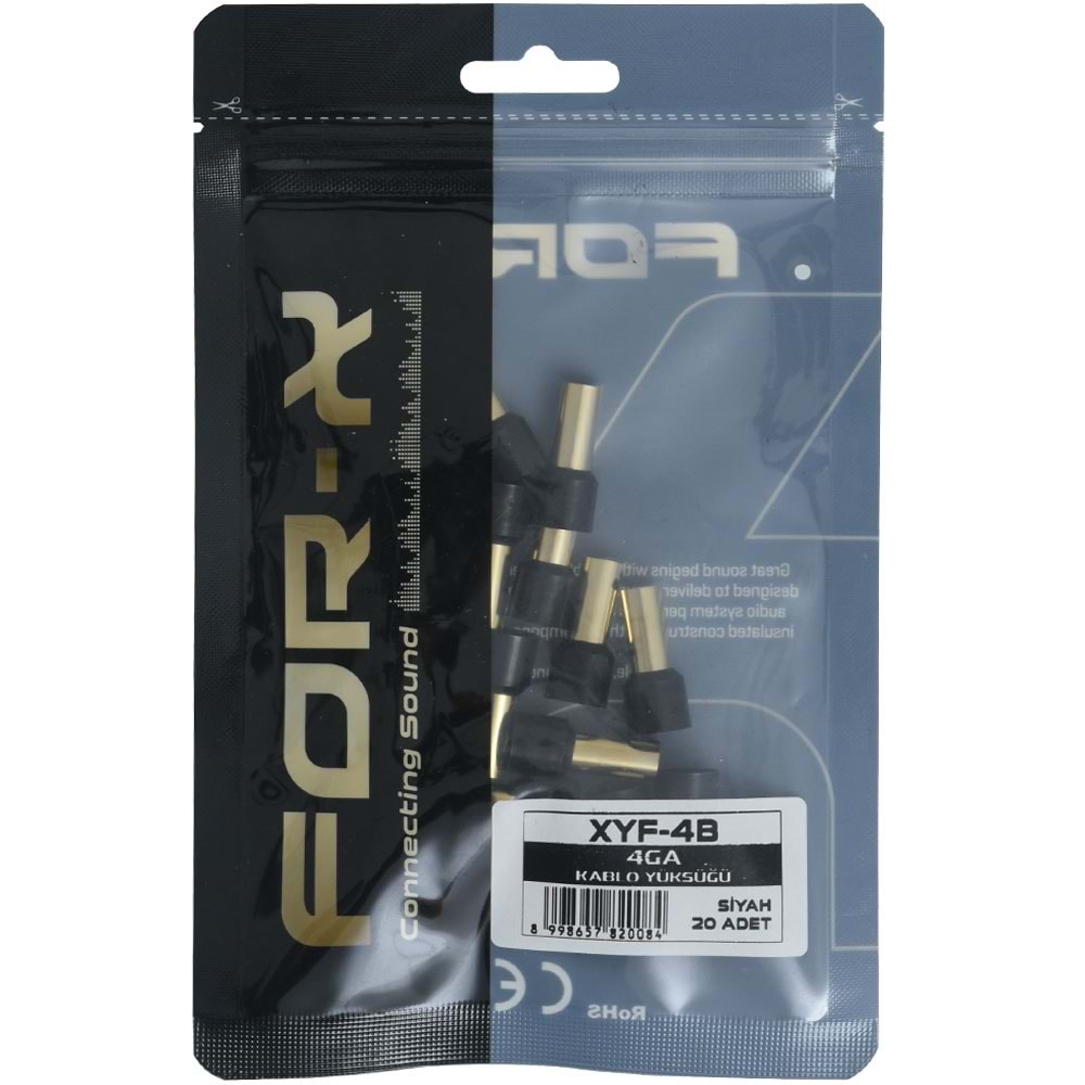 FOR-X 4 GA 10 Adet Siyah İzoleli Kablo Yüksüğü XYF-4B