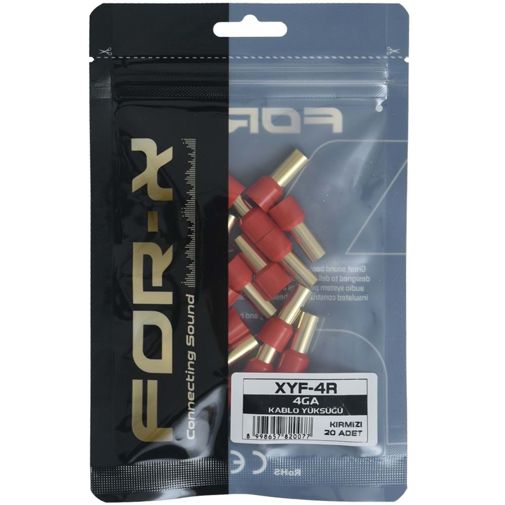 FOR-X 4 GA 10 Adet Kırmızı İzoleli Kablo Yüksüğü XYF-4R