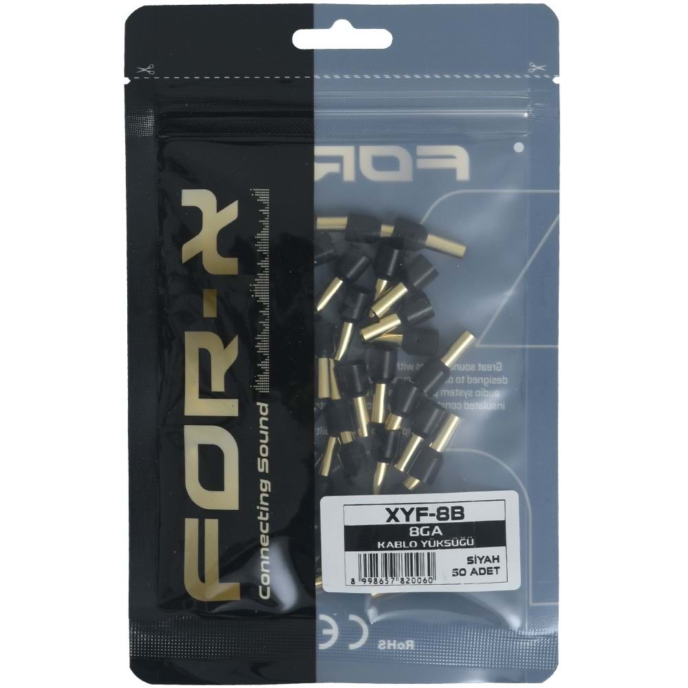 FOR-X 8 GA 50 Adet Siyah İzoleli Kablo Yüksüğü XYF-8B