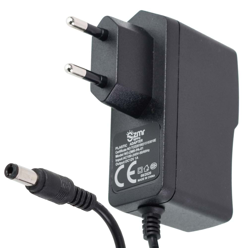 Zmr 12V 1A Smps Plastik Adaptör (Z-12-1) (Al-121) ZMR-PA-01